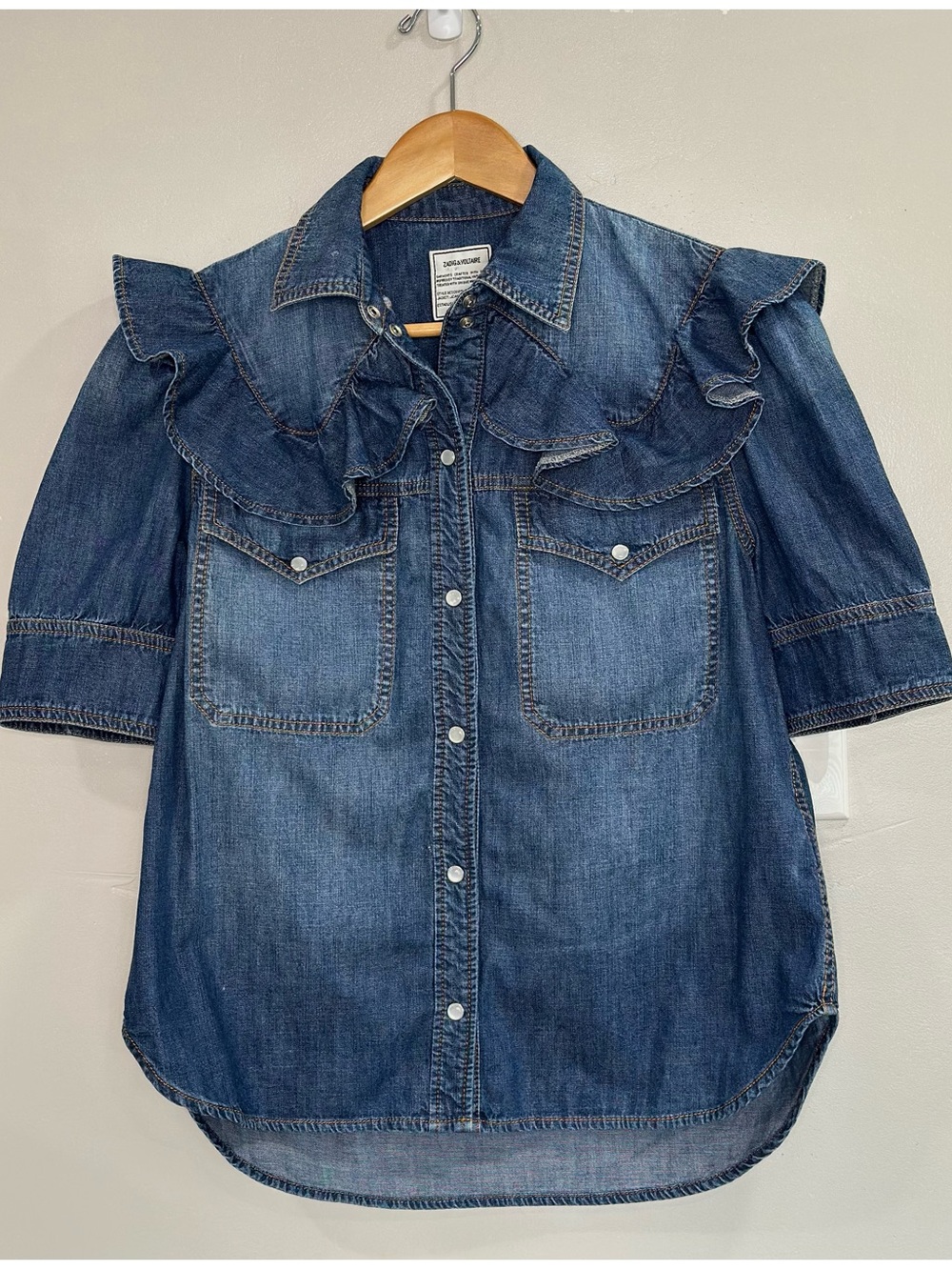 Zadig & Voltaire Toky denim shirt/jacket SIZE: S - Picture 4 of 11